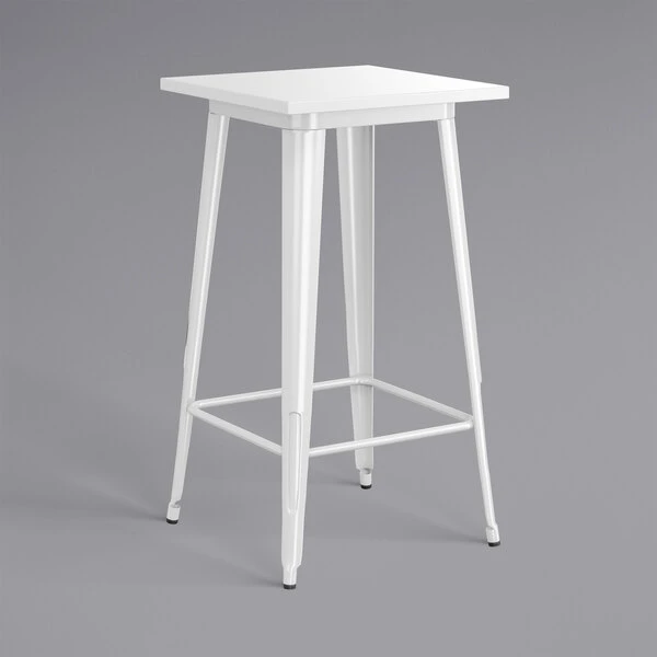 LT&S Alloy Series Lancaster Table & Seating Alloy Series 24" X 24" White Outdoor Bar Height Table 2 LT&S Alloy Series Lancaster Table & Seating Alloy Series 24" X 24" White Outdoor Bar Height Table - Image 2