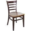 BFM Seating Berkeley Dark Walnut Beechwood Ladder Back Side Chair With Autumn Ash Wood Seat
