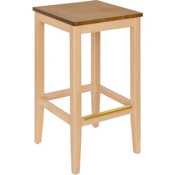 BFM Seating Stockton Natural Beechwood Square Backless Barstool With Autumn Ash Seat 1 BFM Seating Stockton Natural Beechwood Square Backless Barstool With Autumn Ash Seat
