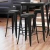 LT&S Alloy Series Lancaster Table & Seating Alloy Series Black Metal Indoor Barstool With Black Vinyl Cushion