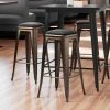 LT&S Alloy Series Lancaster Table & Seating Alloy Series Copper Metal Indoor Barstool With Black Vinyl Cushion
