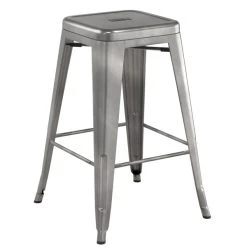 LT&S Alloy Series Lancaster Table & Seating Alloy Series Metal Clear Coat Counter Height Indoor Barstool With Black Magnetic Fabric Cushion -Zown Shop 2400809