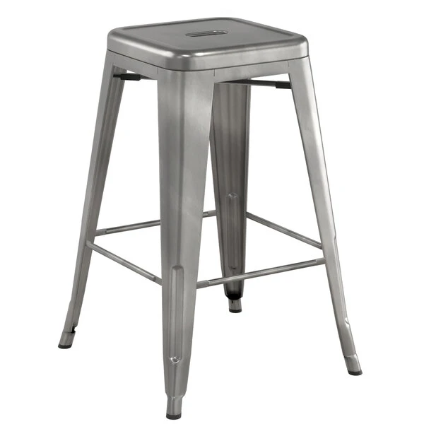 LT&S Alloy Series Lancaster Table & Seating Alloy Series Metal Clear Coat Counter Height Indoor Barstool With Gray Magnetic Fabric Cushion 3 LT&S Alloy Series Lancaster Table & Seating Alloy Series Metal Clear Coat Counter Height Indoor Barstool With Gray Magnetic Fabric Cushion - Image 3