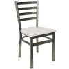 BFM Seating Lima Clear Coated Steel Ladder Back Side Chair With Relic Antique Wash Seat