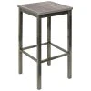 BFM Seating Trent Clear Coated Steel Backless Barstool With Relic Chestnut Seat