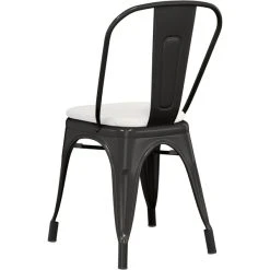 LT&S Alloy Series Lancaster Table & Seating Alloy Series Black Stackable Metal Indoor / Outdoor Industrial Cafe Chair With Vertical Slat Back And Gray Fabric Magnetic Cushion 7 LT&S Alloy Series Lancaster Table & Seating Alloy Series Black Stackable Metal Indoor / Outdoor Industrial Cafe Chair With Vertical Slat Back And Gray Fabric Magnetic Cushion -Zown Shop 2407347