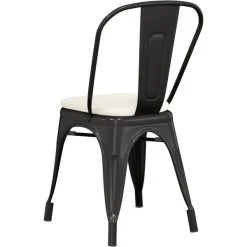 LT&S Alloy Series Lancaster Table & Seating Alloy Series Black Stackable Metal Indoor / Outdoor Industrial Cafe Chair With Vertical Slat Back And Tan Fabric Magnetic Cushion 7 LT&S Alloy Series Lancaster Table & Seating Alloy Series Black Stackable Metal Indoor / Outdoor Industrial Cafe Chair With Vertical Slat Back And Tan Fabric Magnetic Cushion -Zown Shop 2407348