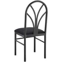 Lancaster Table & Seating Black 4 Spoke Restaurant Dining Room Chair With 1 3/4" Padded Seat 5 Lancaster Table & Seating Black 4 Spoke Restaurant Dining Room Chair With 1 3/4" Padded Seat -Zown Shop 2423068