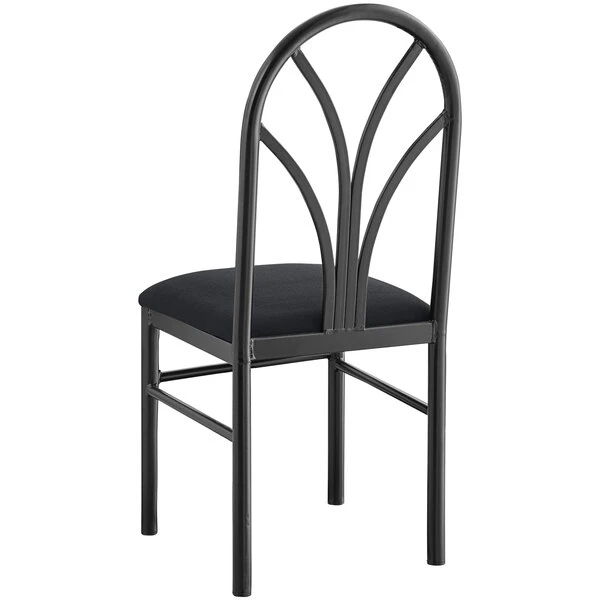 Lancaster Table & Seating Black 4 Spoke Restaurant Dining Room Chair With 1 3/4" Padded Seat 3 Lancaster Table & Seating Black 4 Spoke Restaurant Dining Room Chair With 1 3/4" Padded Seat - Image 3