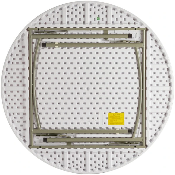 Lancaster Table & Seating 48" Round Heavy-Duty Granite White Plastic Folding Table 3 Lancaster Table & Seating 48" Round Heavy-Duty Granite White Plastic Folding Table - Image 3