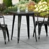 LT&S Alloy Series Lancaster Table & Seating Alloy Series 24" X 24" Distressed Black Dining Height Outdoor Table