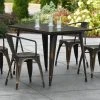 LT&S Alloy Series Lancaster Table & Seating Alloy Series 48" X 30" Distressed Copper Dining Height Outdoor Table