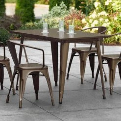LT&S Alloy Series Lancaster Table & Seating Alloy Series 48" X 30" Copper Dining Height Outdoor Table