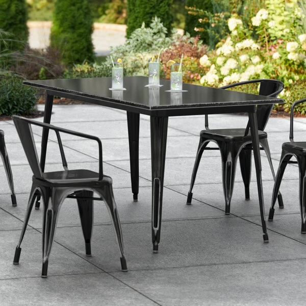 LT&S Alloy Series Lancaster Table & Seating Alloy Series 63" X 32" Distressed Black Dining Height Outdoor Table 1 LT&S Alloy Series Lancaster Table & Seating Alloy Series 63" X 32" Distressed Black Dining Height Outdoor Table
