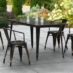 LT&S Alloy Series Lancaster Table & Seating Alloy Series 63" X 32" Distressed Copper Dining Height Outdoor Table