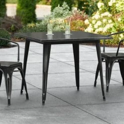 LT&S Alloy Series Lancaster Table & Seating Alloy Series 36" X 36" Distressed Black Dining Height Outdoor Table