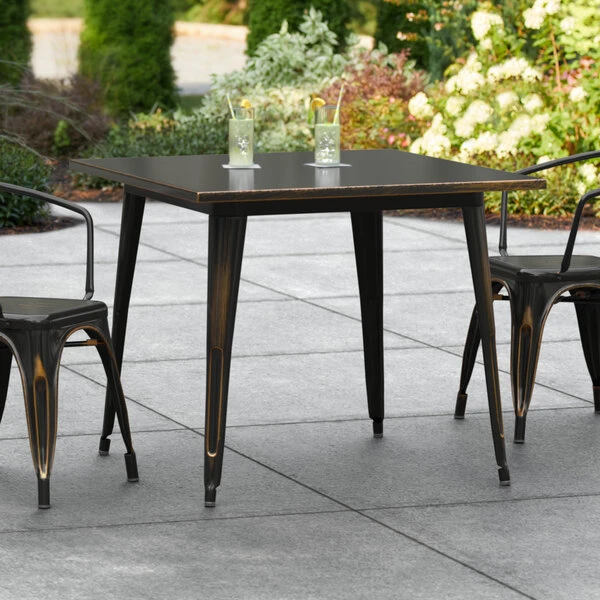 LT&S Alloy Series Lancaster Table & Seating Alloy Series 36" X 36" Distressed Copper Dining Height Outdoor Table 1 LT&S Alloy Series Lancaster Table & Seating Alloy Series 36" X 36" Distressed Copper Dining Height Outdoor Table