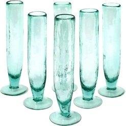 Kalalou 8 Oz. Tall Recycled Flute Glass / Vase - 6/Case