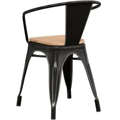 LT&S Alloy Series Lancaster Table & Seating Alloy Series Distressed Black Metal Indoor Industrial Cafe Arm Chair With Natural Wooden Seat 6 LT&S Alloy Series Lancaster Table & Seating Alloy Series Distressed Black Metal Indoor Industrial Cafe Arm Chair With Natural Wooden Seat -Zown Shop 2428478