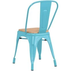 LT&S Alloy Series Lancaster Table & Seating Alloy Series Arctic Blue Metal Indoor Industrial Cafe Chair With Vertical Slat Back And Natural Wood Seat 6 LT&S Alloy Series Lancaster Table & Seating Alloy Series Arctic Blue Metal Indoor Industrial Cafe Chair With Vertical Slat Back And Natural Wood Seat -Zown Shop 2430379