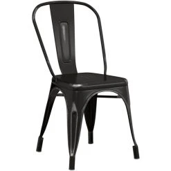 LT&S Alloy Series Lancaster Table & Seating Alloy Series Distressed Black Metal Indoor Industrial Cafe Chair With Vertical Slat Back And Black Wood Seat 7 LT&S Alloy Series Lancaster Table & Seating Alloy Series Distressed Black Metal Indoor Industrial Cafe Chair With Vertical Slat Back And Black Wood Seat -Zown Shop 2430399