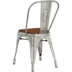 LT&S Alloy Series Lancaster Table & Seating Alloy Series Clear Coated Metal Indoor Industrial Cafe Chair With Vertical Slat Back And Walnut Wood Seat 6 LT&S Alloy Series Lancaster Table & Seating Alloy Series Clear Coated Metal Indoor Industrial Cafe Chair With Vertical Slat Back And Walnut Wood Seat -Zown Shop 2430481