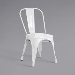 LT&S Alloy Series Lancaster Table & Seating Alloy Series White Metal Indoor Industrial Cafe Chair With Vertical Slat Back And Black Wood Seat 7 LT&S Alloy Series Lancaster Table & Seating Alloy Series White Metal Indoor Industrial Cafe Chair With Vertical Slat Back And Black Wood Seat -Zown Shop 2430889