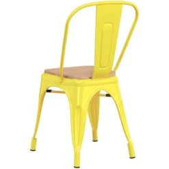 LT&S Alloy Series Lancaster Table & Seating Alloy Series Yellow Metal Indoor Industrial Cafe Chair With Vertical Slat Back And Natural Wood Seat 6 LT&S Alloy Series Lancaster Table & Seating Alloy Series Yellow Metal Indoor Industrial Cafe Chair With Vertical Slat Back And Natural Wood Seat -Zown Shop 2430901