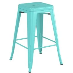 LT&S Alloy Series Lancaster Table & Seating Alloy Series Seafoam Metal Indoor Industrial Cafe Counter Height Stool With Black Wood Seat 5 LT&S Alloy Series Lancaster Table & Seating Alloy Series Seafoam Metal Indoor Industrial Cafe Counter Height Stool With Black Wood Seat -Zown Shop 2431567