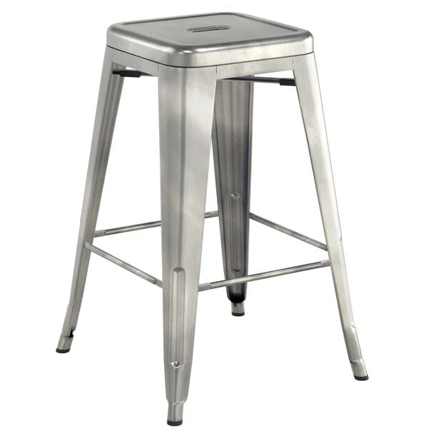 LT&S Alloy Series Lancaster Table & Seating Alloy Series Clear Coated Metal Indoor Industrial Cafe Counter Height Stool With Natural Wood Seat 3 LT&S Alloy Series Lancaster Table & Seating Alloy Series Clear Coated Metal Indoor Industrial Cafe Counter Height Stool With Natural Wood Seat - Image 3