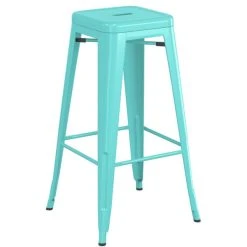 LT&S Alloy Series Lancaster Table & Seating Alloy Series Seafoam Metal Indoor Industrial Cafe Bar Height Stool With Natural Wood Seat -Zown Shop 2432917