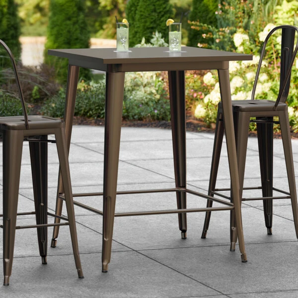 LT&S Alloy Series Lancaster Table & Seating Alloy Series 32" X 32" Copper Outdoor Bar Height Table 1 LT&S Alloy Series Lancaster Table & Seating Alloy Series 32" X 32" Copper Outdoor Bar Height Table