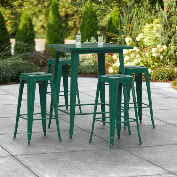 LT&S Alloy Series Lancaster Table & Seating Alloy Series 32" X 32" Emerald Outdoor Bar Height Table With Four Barstools 1 LT&S Alloy Series Lancaster Table & Seating Alloy Series 32" X 32" Emerald Outdoor Bar Height Table With Four Barstools
