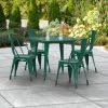 LT&S Alloy Series Lancaster Table & Seating Alloy Series 32" X 32" Emerald Dining Height Outdoor Table With 4 Industrial Cafe Chairs