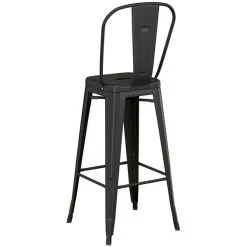 LT&S Alloy Series Lancaster Table & Seating Alloy Series Black Metal Indoor / Outdoor Industrial Cafe Barstool With Vertical Slat Back And Drain Hole Seat 5 LT&S Alloy Series Lancaster Table & Seating Alloy Series Black Metal Indoor / Outdoor Industrial Cafe Barstool With Vertical Slat Back And Drain Hole Seat -Zown Shop 2445623