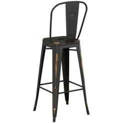 LT&S Alloy Series Lancaster Table & Seating Alloy Series Distressed Copper Metal Indoor / Outdoor Industrial Cafe Barstool With Vertical Slat Back And Drain Hole Seat 5 LT&S Alloy Series Lancaster Table & Seating Alloy Series Distressed Copper Metal Indoor / Outdoor Industrial Cafe Barstool With Vertical Slat Back And Drain Hole Seat -Zown Shop 2445783