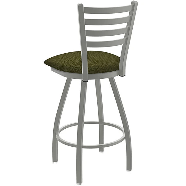 Holland Bar Stool XL 410 Jackie 30" Ladderback Swivel Bar Stool With Anodized Nickel Finish And Graph Parrot Seat 2 Holland Bar Stool XL 410 Jackie 30" Ladderback Swivel Bar Stool With Anodized Nickel Finish And Graph Parrot Seat - Image 2