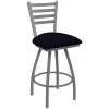 Holland Bar Stool Holland Barstool XL 410 Jackie 30" Ladderback Swivel Bar Stool With Anodized Nickel Finish And Canter Twilight Seat