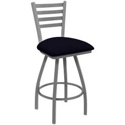 Holland Bar Stool Holland Barstool XL 410 Jackie 30" Ladderback Swivel Bar Stool With Anodized Nickel Finish And Canter Twilight Seat