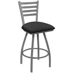 Holland Bar Stool Holland Barstool XL 410 Jackie 30" Ladderback Swivel Bar Stool With Anodized Nickel Finish And Canter Storm Seat