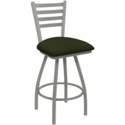 Holland Bar Stool Holland Barstool XL 410 Jackie 30" Ladderback Swivel Bar Stool With Anodized Nickel Finish And Canter Pine Seat