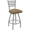 Holland Bar Stool Holland Barstool XL 410 Jackie 30" Ladderback Swivel Bar Stool With Anodized Nickel Finish And Canter Sand Seat