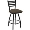 Holland Bar Stool XL 410 Jackie 30" Ladderback Swivel Bar Stool With Black Wrinkle Finish And Canter Earth Seat