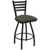 Holland Bar Stool XL 410 Jackie 30" Ladderback Swivel Bar Stool With Black Wrinkle Finish And Graph Chalice Seat