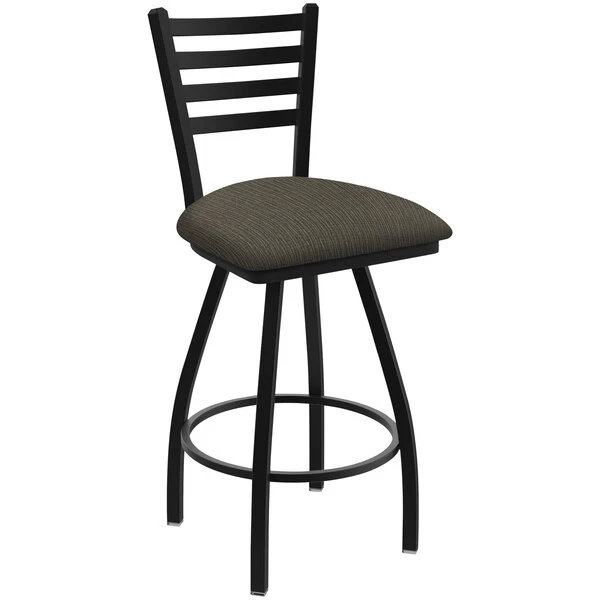 Holland Bar Stool XL 410 Jackie 30" Ladderback Swivel Bar Stool With Black Wrinkle Finish And Graph Chalice Seat 1 Holland Bar Stool XL 410 Jackie 30" Ladderback Swivel Bar Stool With Black Wrinkle Finish And Graph Chalice Seat