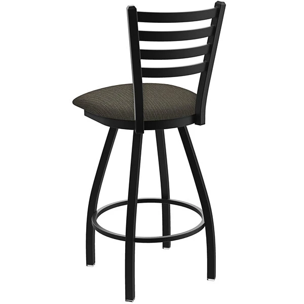 Holland Bar Stool XL 410 Jackie 30" Ladderback Swivel Bar Stool With Black Wrinkle Finish And Graph Chalice Seat 2 Holland Bar Stool XL 410 Jackie 30" Ladderback Swivel Bar Stool With Black Wrinkle Finish And Graph Chalice Seat - Image 2