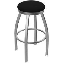 Holland Bar Stool Swivel Stainless Steel Outdoor Bar Stool With Breeze Black Seat