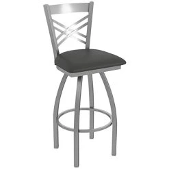 Holland Bar Stool Crossback Swivel Stainless Steel Outdoor Bar Stool With Breeze Graphite Seat