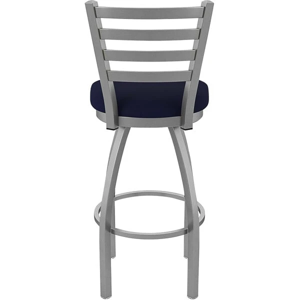Holland Bar Stool Ladderback Swivel Stainless Steel Outdoor Bar Stool With Breeze Sapphire Seat 2 Holland Bar Stool Ladderback Swivel Stainless Steel Outdoor Bar Stool With Breeze Sapphire Seat - Image 2