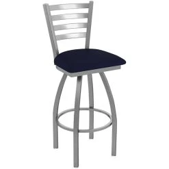 Holland Bar Stool Ladderback Swivel Stainless Steel Outdoor Bar Stool With Breeze Sapphire Seat